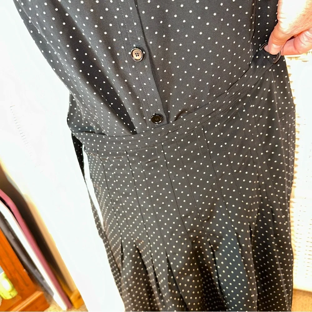 AKRIS punto Silk Polka Dot Sleeveless Dress size 12 - Picture 9 of 13